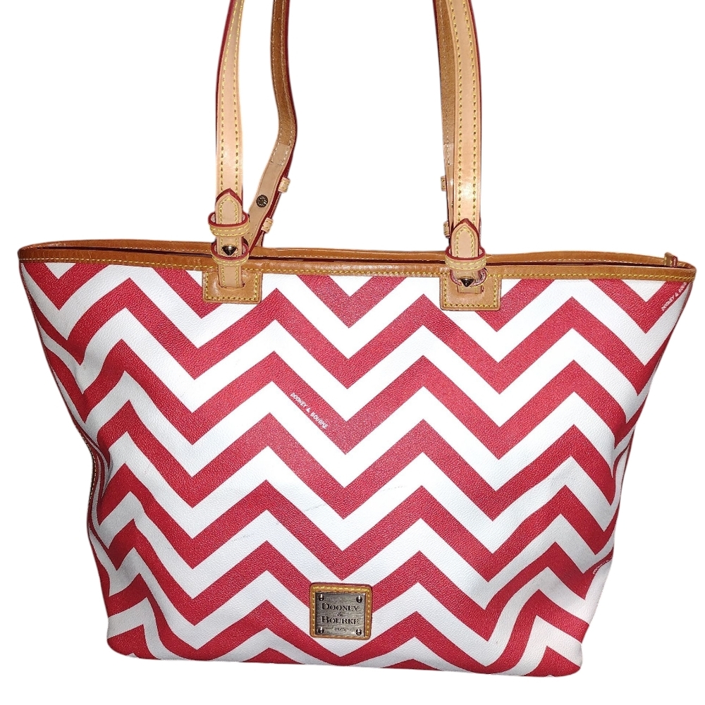 Dooney & Bourke Red Chevron Tote Bag